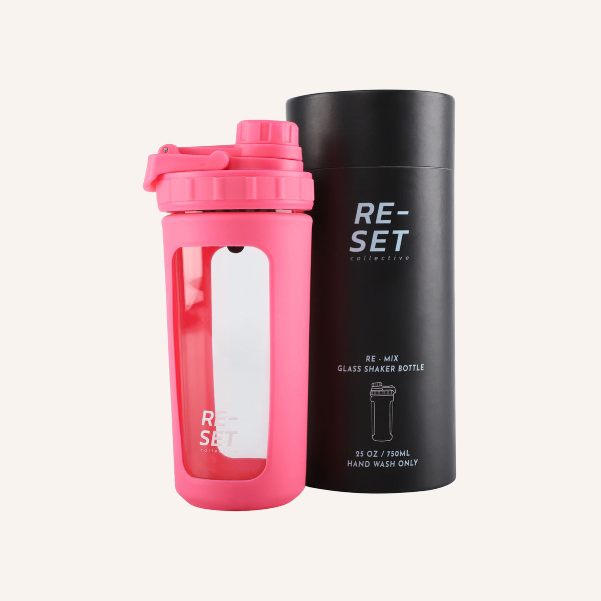 RE-MIX GLASS PROTEIN SHAKER - BUBBLEGUM PINK