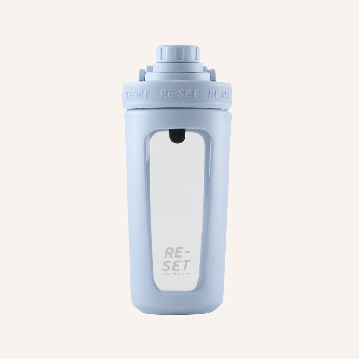 RE-MIX GLASS PROTEIN SHAKER - POWDER BLUE