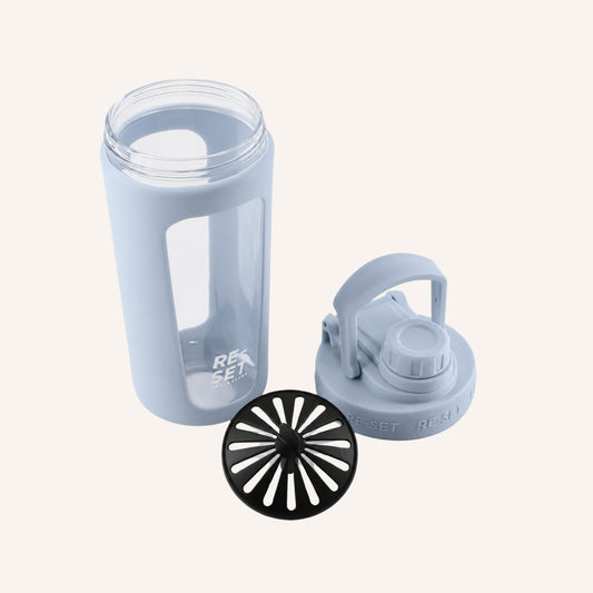RE-MIX GLASS PROTEIN SHAKER - POWDER BLUE