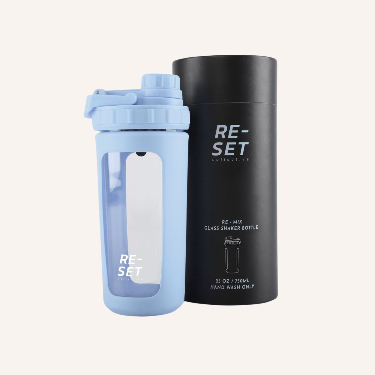 RE-MIX GLASS PROTEIN SHAKER - POWDER BLUE