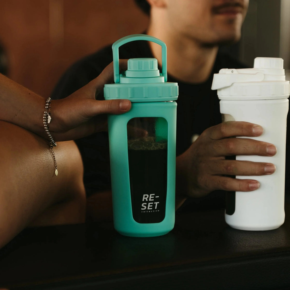 RE-MIX GLASS PROTEIN SHAKER - GUMDROP GREEN