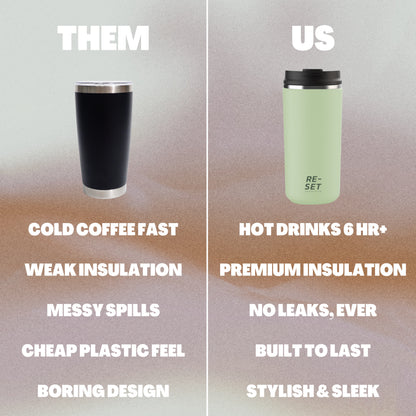 12OZ HEATLOCK INSULATED COFFEE CUP  - BLACK