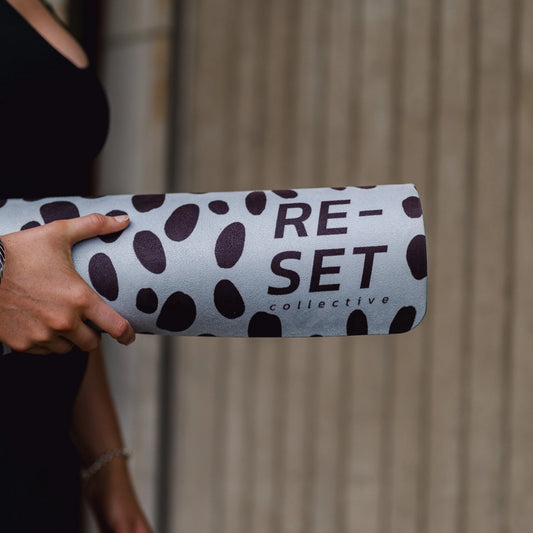 RE-FOCUS SUEDE YOGA MAT - 3MM BLUE PEBBLE