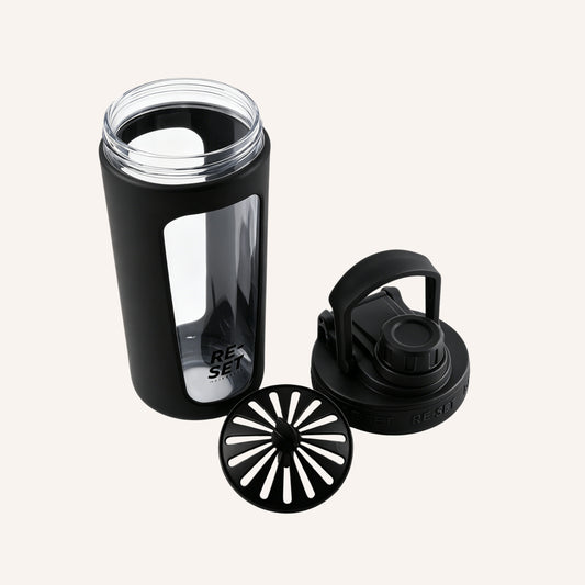RE-MIX GLASS PROTEIN SHAKER - BLACK