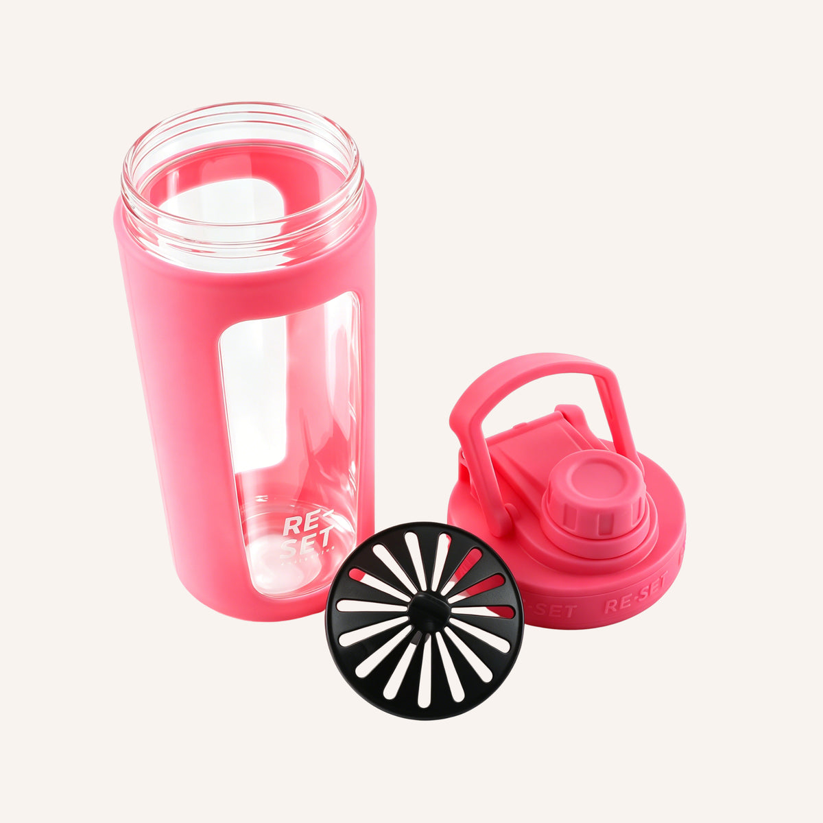 RE-MIX GLASS PROTEIN SHAKER - BUBBLEGUM PINK