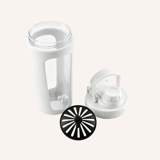 RE-MIX GLASS PROTEIN SHAKER - WHITE