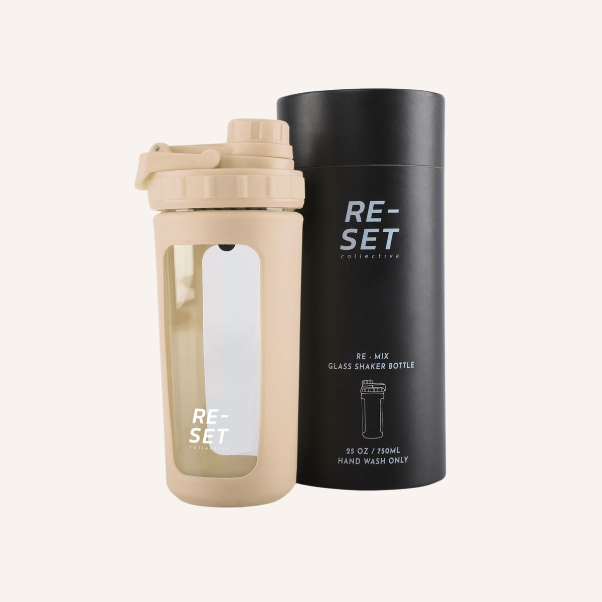 RE-MIX GLASS PROTEIN SHAKER - BUTTER BEIGE