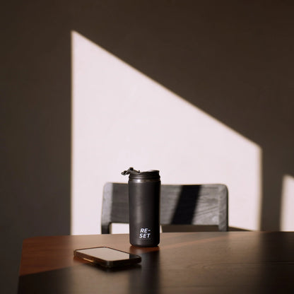 12OZ HEATLOCK INSULATED COFFEE CUP  - BLACK